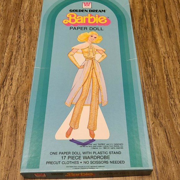 Vintage 1982 Golden Dream Barbie 17 PC Paper Doll Box Set Un-Cut - Picture 2 of 12